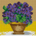 Diamond embroidery (set) pot with violets