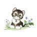 Diamond embroidery (set) Kitten in flowers