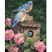 Diamond embroidery (set) Bird house in peonies