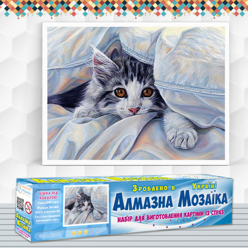 Diamond embroidery (set) Cat under the covers
