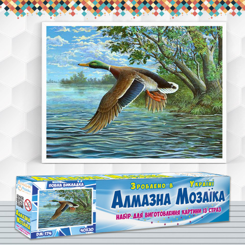 Алмазна вишивка (набір) Качка над рікою