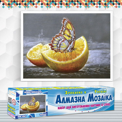 Алмазна вишивка (набір) Метелик на апельсині