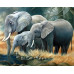 Diamond embroidery (set) Elephant family