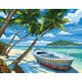 Diamond embroidery (set) Beach with palm trees