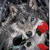 Diamond embroidery (set) Wolf with a rose