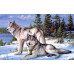diamond embroidery (set) Pair of wolves