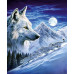 Diamond embroidery (set) Wolves in the full moon