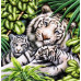 Diamond mosaic (set) White tigress with tiger cubs