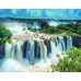 Diamond mosaic (set) on the frame Scenic waterfall