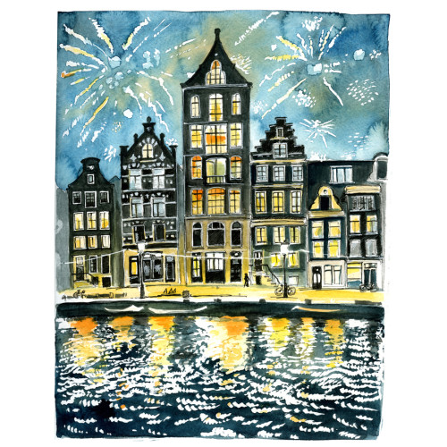 Diamond embroidery (set) in fireworks lights