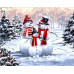 Diamond embroidery (set) Family of snowmen