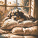 Diamond embroidery (set) Sleepy puppy