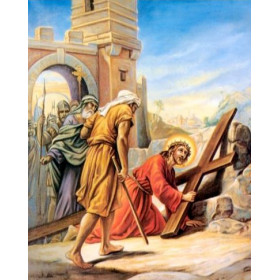 DIAMOND EMBROIDERY (SET) — "Jesus falls for the first time under the weight of the cross"