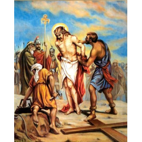 DIAMOND EMBROIDERY (SET) — "Jesus is stripped of his clothes"